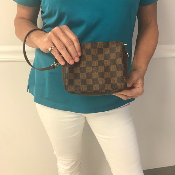 Auth. LV Damien Ebene mini canvas wristlet pouch-no box included - Picture 8 of 13